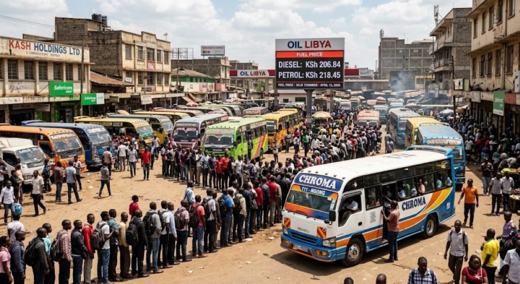 Kenya Matatu Fares Rise After Fuel Price Increase - AI Generated Image